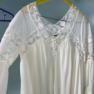 Free People detailed trumpet sleeve top